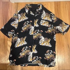 Black Tiger All Saints Short Sleeve Button Down